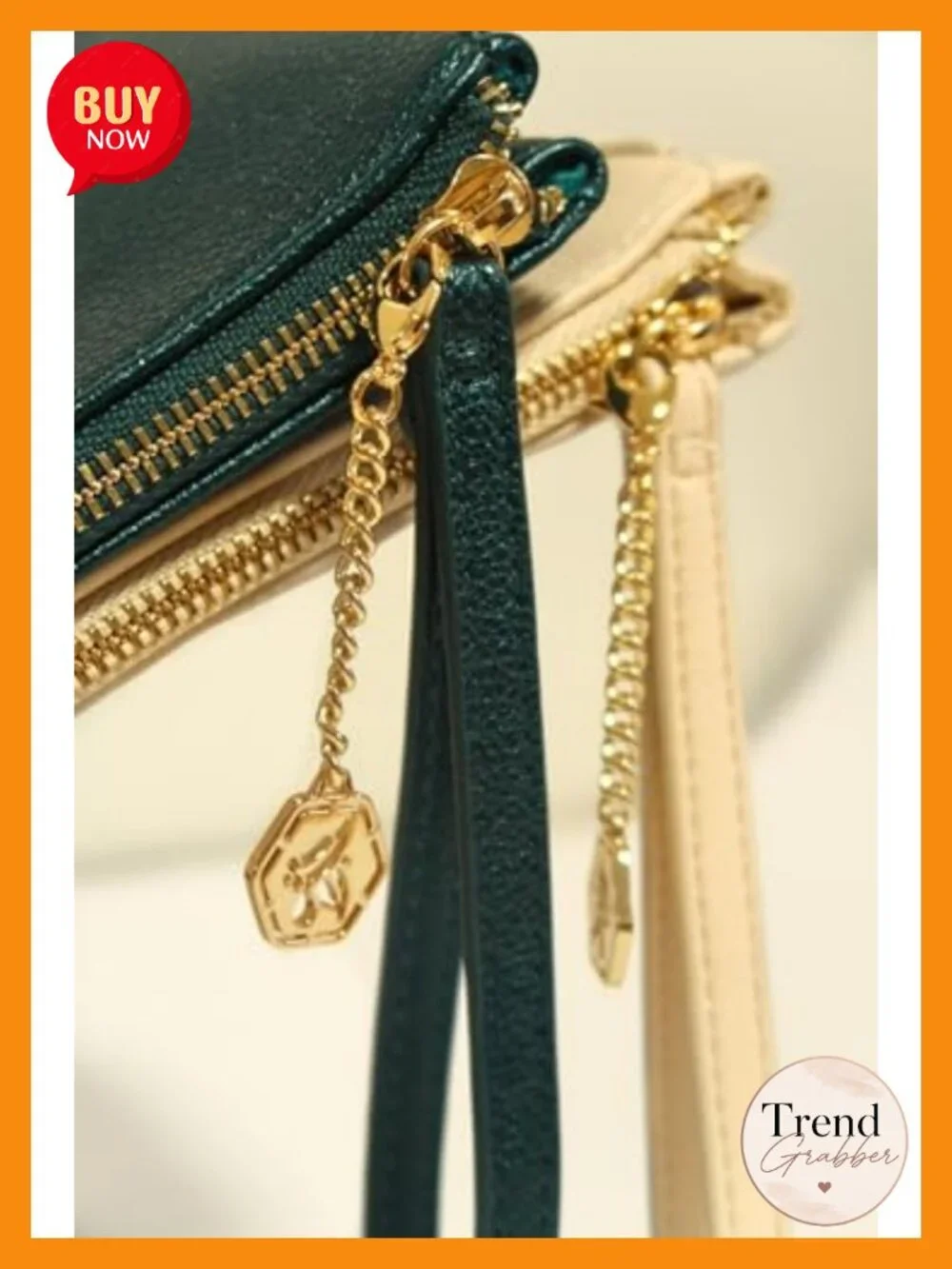 Signature Vegan Leather Wristlet – Pebbled Purse for Everyday or Night Out